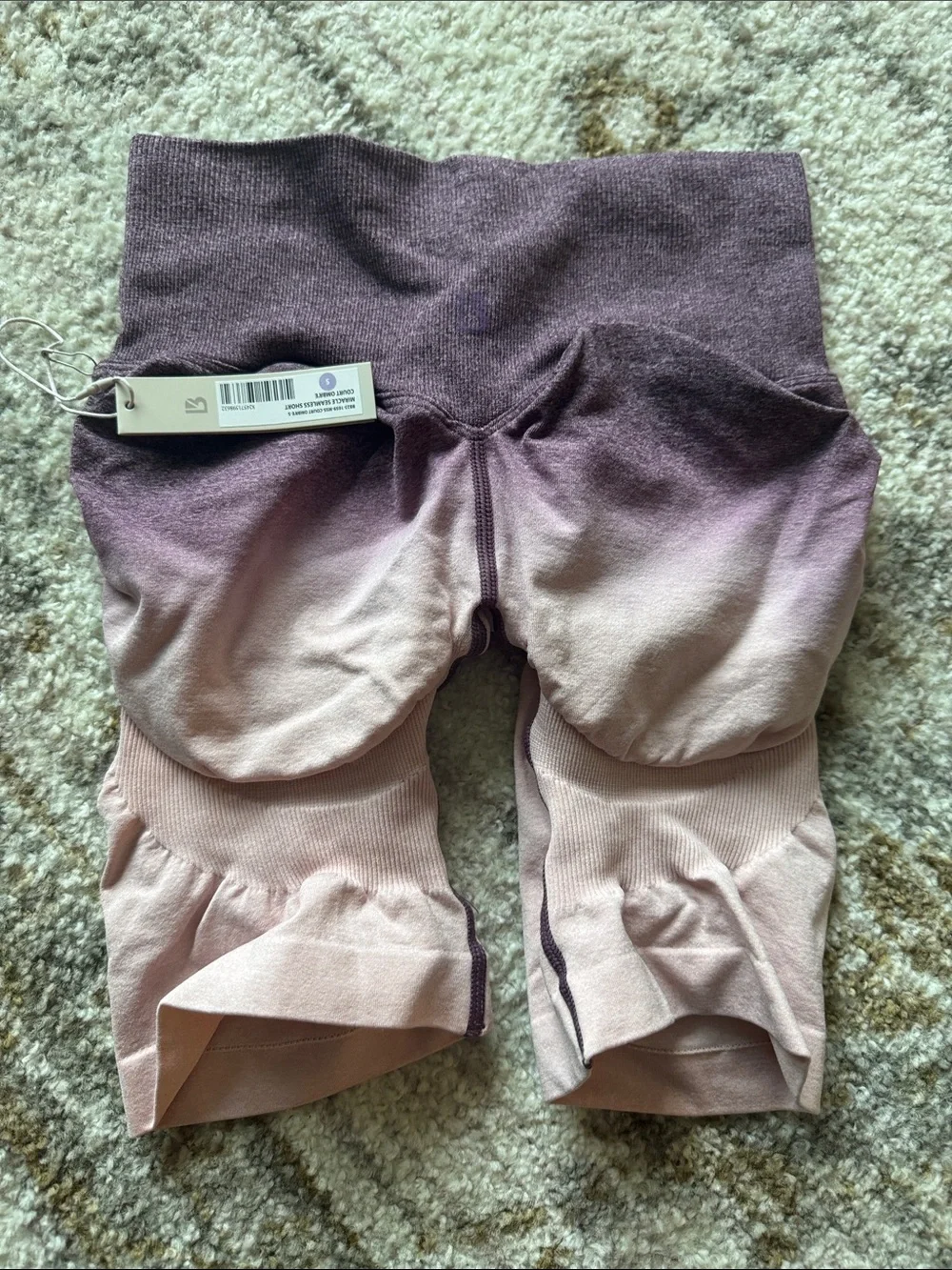 BuffBunny Ombre Pink to Plum High-Waist Athletic Shorts